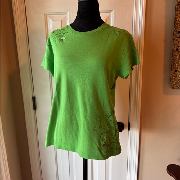 Coldwater Creek Women's Green Embroidered Top - Picture 1 of 12